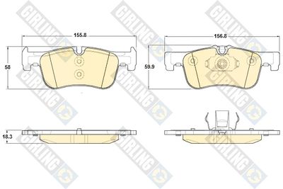 6119352 GIRLING Комплект тормозных колодок, дисковый тормоз