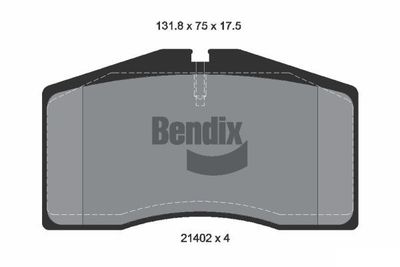 BPD1789 BENDIX Braking Комплект тормозных колодок, дисковый тормоз