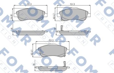 FO933181 FOMAR Friction Комплект тормозных колодок, дисковый тормоз