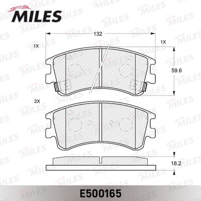E500165 MILES Комплект тормозных колодок, дисковый тормоз