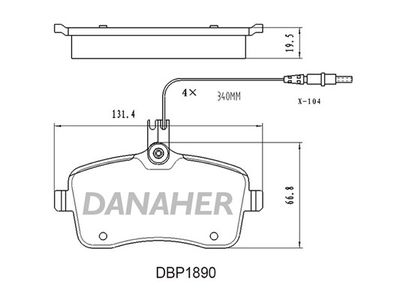 DBP1890 DANAHER Комплект тормозных колодок, дисковый тормоз