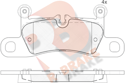 RB1987200 R BRAKE Комплект тормозных колодок, дисковый тормоз