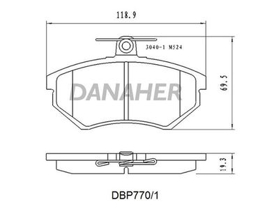 DBP7701 DANAHER Комплект тормозных колодок, дисковый тормоз