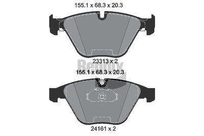 BPD1494 BENDIX Braking Комплект тормозных колодок, дисковый тормоз