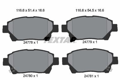 2477801 TEXTAR Комплект тормозных колодок, дисковый тормоз