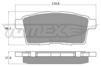 TX1743 TOMEX Brakes Комплект тормозных колодок, дисковый тормоз