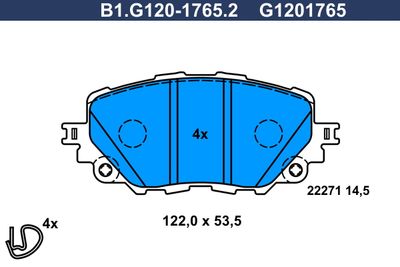 B1G12017652 GALFER Комплект тормозных колодок, дисковый тормоз