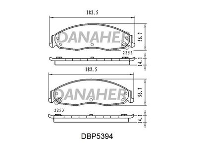 DBP5394 DANAHER Комплект тормозных колодок, дисковый тормоз