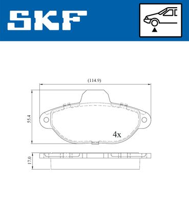 VKBP80087E SKF Комплект тормозных колодок, дисковый тормоз