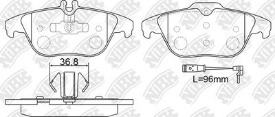 PN0460W NiBK Комплект тормозных колодок, дисковый тормоз