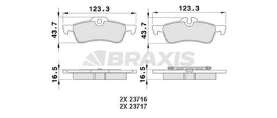 AA0115 BRAXIS Комплект тормозных колодок, дисковый тормоз
