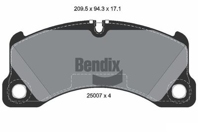 BPD1502 BENDIX Braking Комплект тормозных колодок, дисковый тормоз