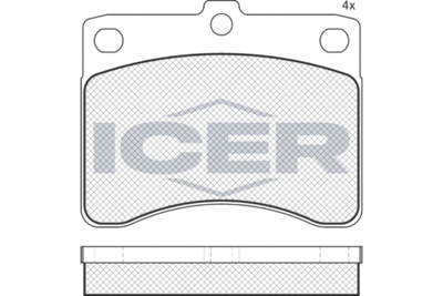 180725 ICER Комплект тормозных колодок, дисковый тормоз