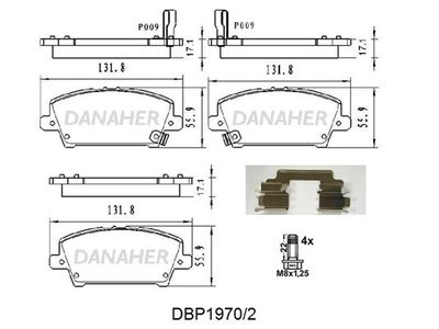 DBP19702 DANAHER Комплект тормозных колодок, дисковый тормоз