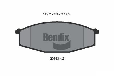BPD1727 BENDIX Braking Комплект тормозных колодок, дисковый тормоз