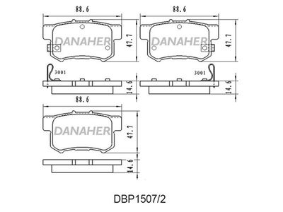 DBP15072 DANAHER Комплект тормозных колодок, дисковый тормоз