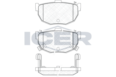 181144 ICER Комплект тормозных колодок, дисковый тормоз