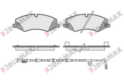 N09509A DIAMAX Комплект тормозных колодок, дисковый тормоз