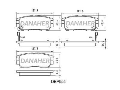 DBP954 DANAHER Комплект тормозных колодок, дисковый тормоз