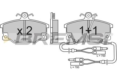 BP2210 BREMSI Комплект тормозных колодок, дисковый тормоз