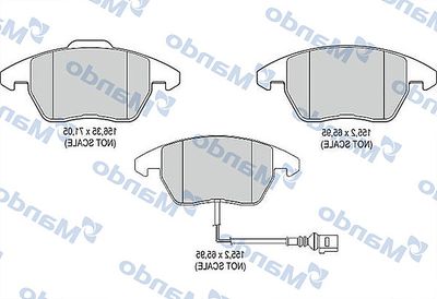 MBF015477 MANDO Комплект тормозных колодок, дисковый тормоз