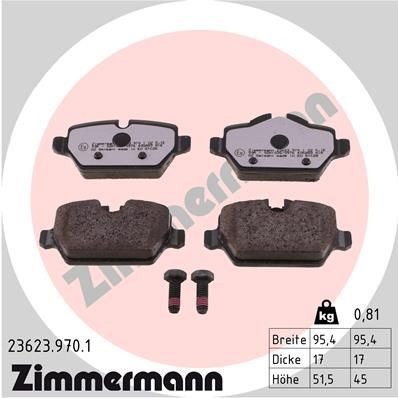 236239701 ZIMMERMANN Комплект тормозных колодок, дисковый тормоз