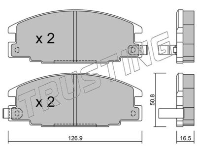 2530 TRUSTING Комплект тормозных колодок, дисковый тормоз