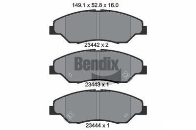 BPD1979 BENDIX Braking Комплект тормозных колодок, дисковый тормоз