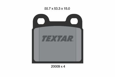 2000906 TEXTAR Комплект тормозных колодок, дисковый тормоз