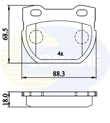 CBP02215 COMLINE Комплект тормозных колодок, дисковый тормоз