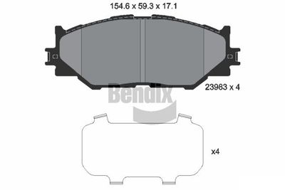 BPD2073 BENDIX Braking Комплект тормозных колодок, дисковый тормоз