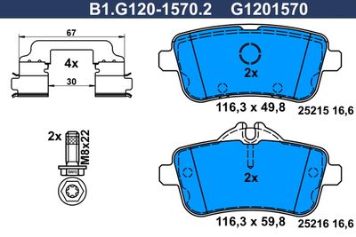 B1G12015702 GALFER Комплект тормозных колодок, дисковый тормоз