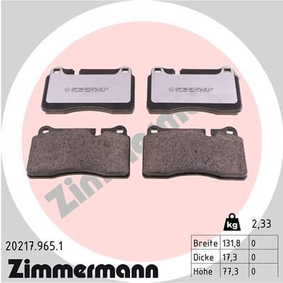 202179651 ZIMMERMANN Комплект тормозных колодок, дисковый тормоз