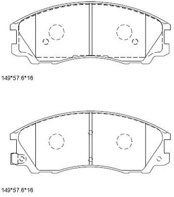 KD9719 ASIMCO Комплект тормозных колодок, дисковый тормоз