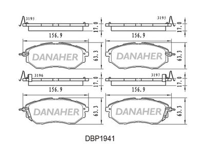 DBP1941 DANAHER Комплект тормозных колодок, дисковый тормоз
