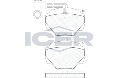 140702 ICER Комплект тормозных колодок, дисковый тормоз