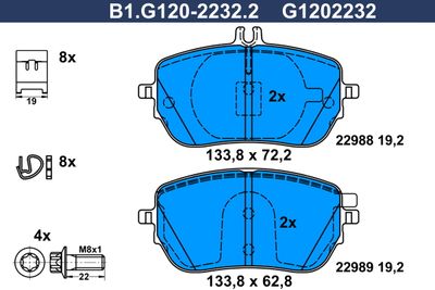 B1G12022322 GALFER Комплект тормозных колодок, дисковый тормоз