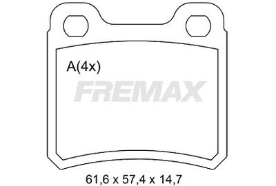 FBP2126 FREMAX Комплект тормозных колодок, дисковый тормоз