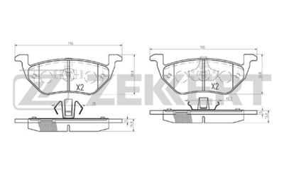 BS2848 ZEKKERT Комплект тормозных колодок, дисковый тормоз