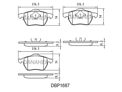 DBP1687 DANAHER Комплект тормозных колодок, дисковый тормоз