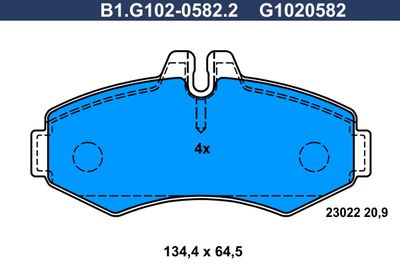 B1G10205822 GALFER Комплект тормозных колодок, дисковый тормоз