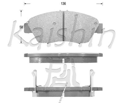 FK5070 KAISHIN Комплект тормозных колодок, дисковый тормоз