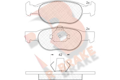 RB1348 R BRAKE Комплект тормозных колодок, дисковый тормоз