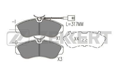 BS1572 ZEKKERT Комплект тормозных колодок, дисковый тормоз