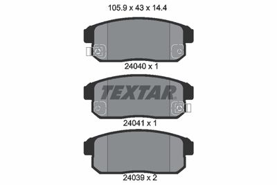 2404001 TEXTAR Комплект тормозных колодок, дисковый тормоз