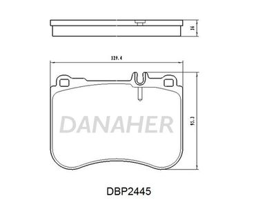 DBP2445 DANAHER Комплект тормозных колодок, дисковый тормоз