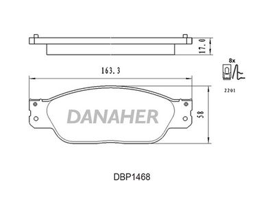 DBP1468 DANAHER Комплект тормозных колодок, дисковый тормоз