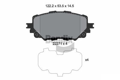 BPD1880 BENDIX Braking Комплект тормозных колодок, дисковый тормоз