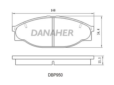 DBP950 DANAHER Комплект тормозных колодок, дисковый тормоз