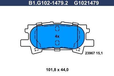 B1G10214792 GALFER Комплект тормозных колодок, дисковый тормоз